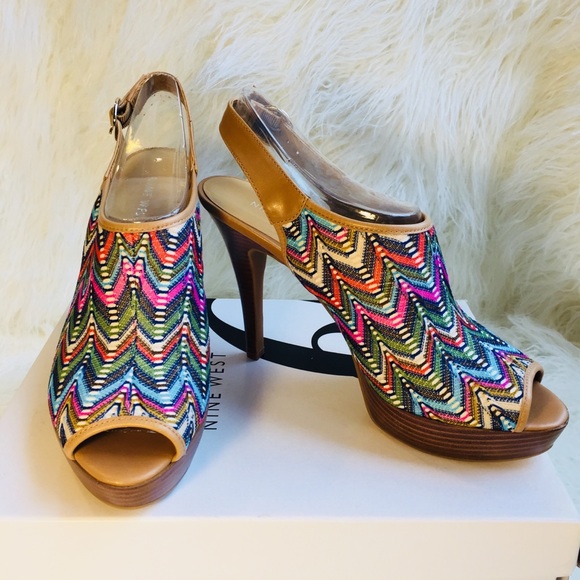 NWB Nine West Multicolor spring dewo Sandals - Picture 2 of 5